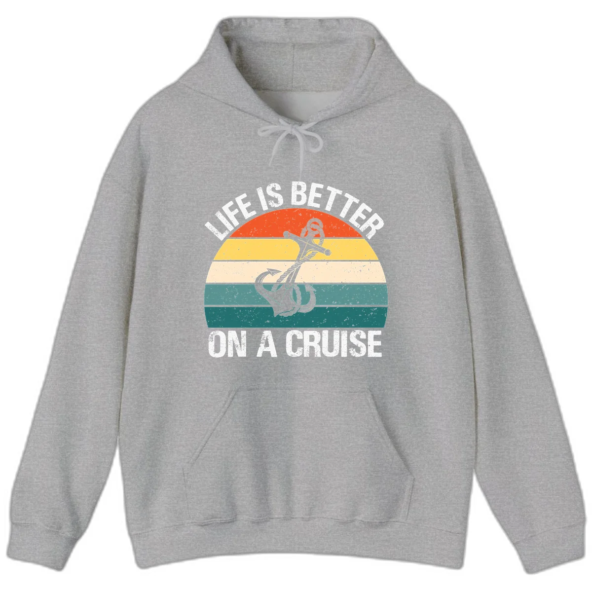 Life Is Better On A Cruise Hoodie in Sport Grey