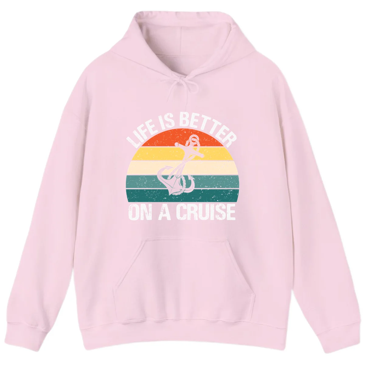 Life Is Better On A Cruise Hoodie in Light Pink