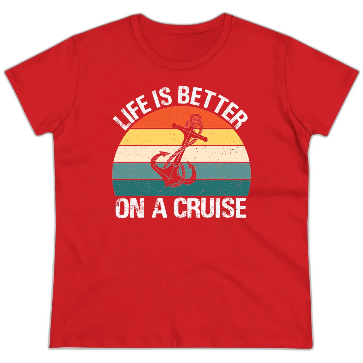 Life Is Better On A Cruise Ladies Tee in Red