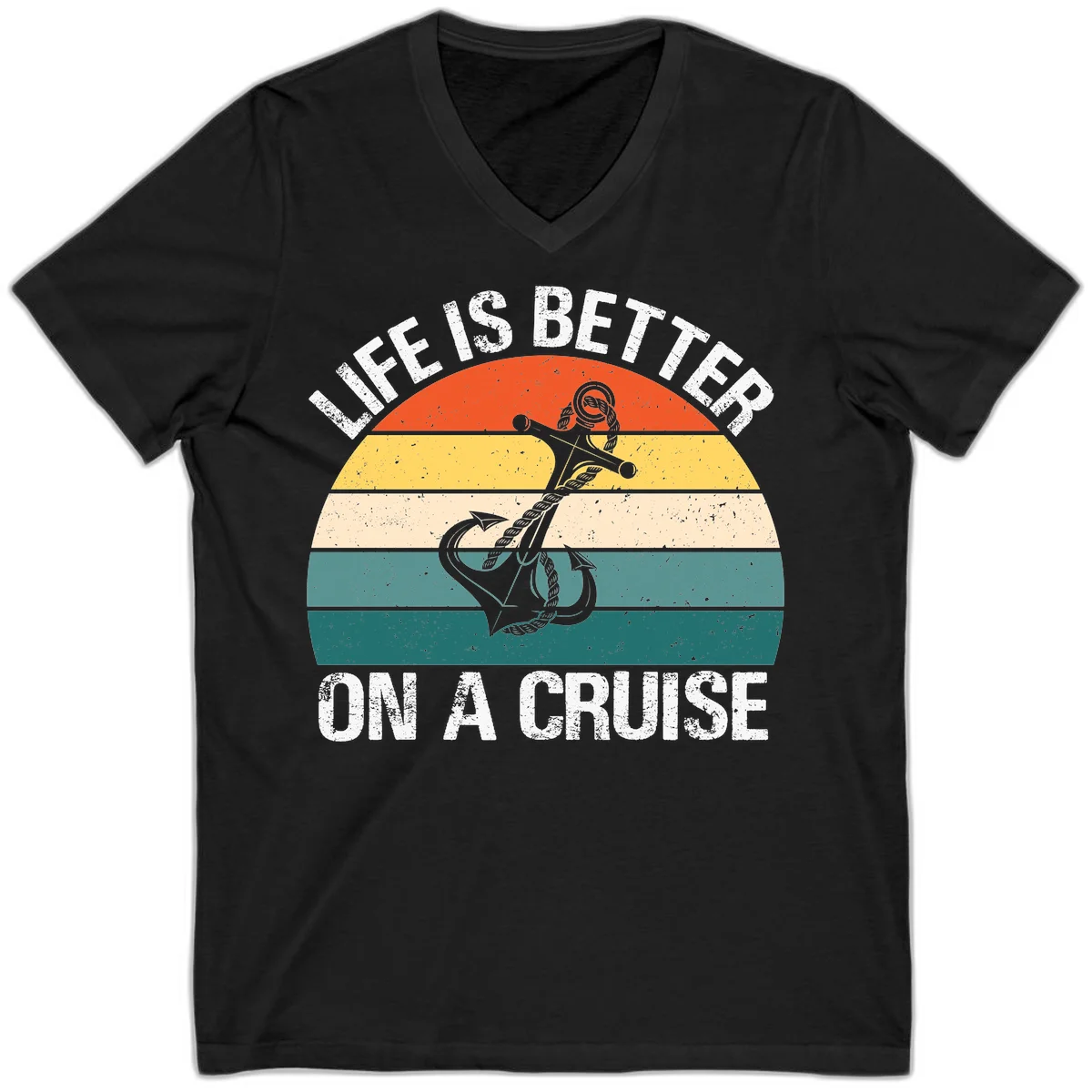 Life Is Better On A Cruise V-Neck in Black
