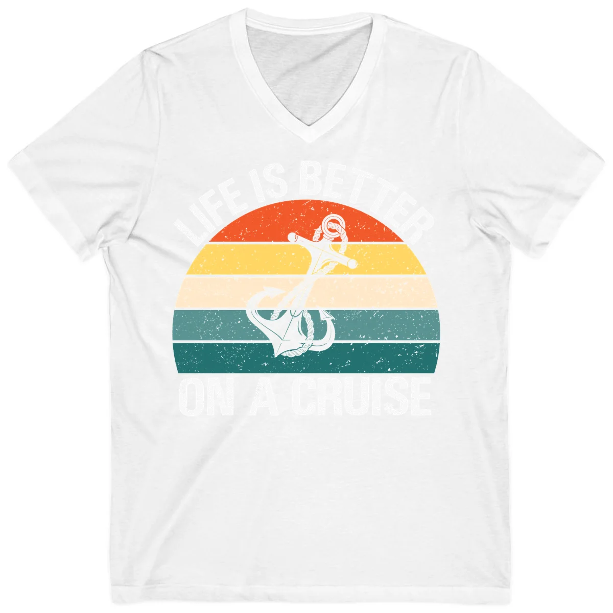 Life Is Better On A Cruise V-Neck in White