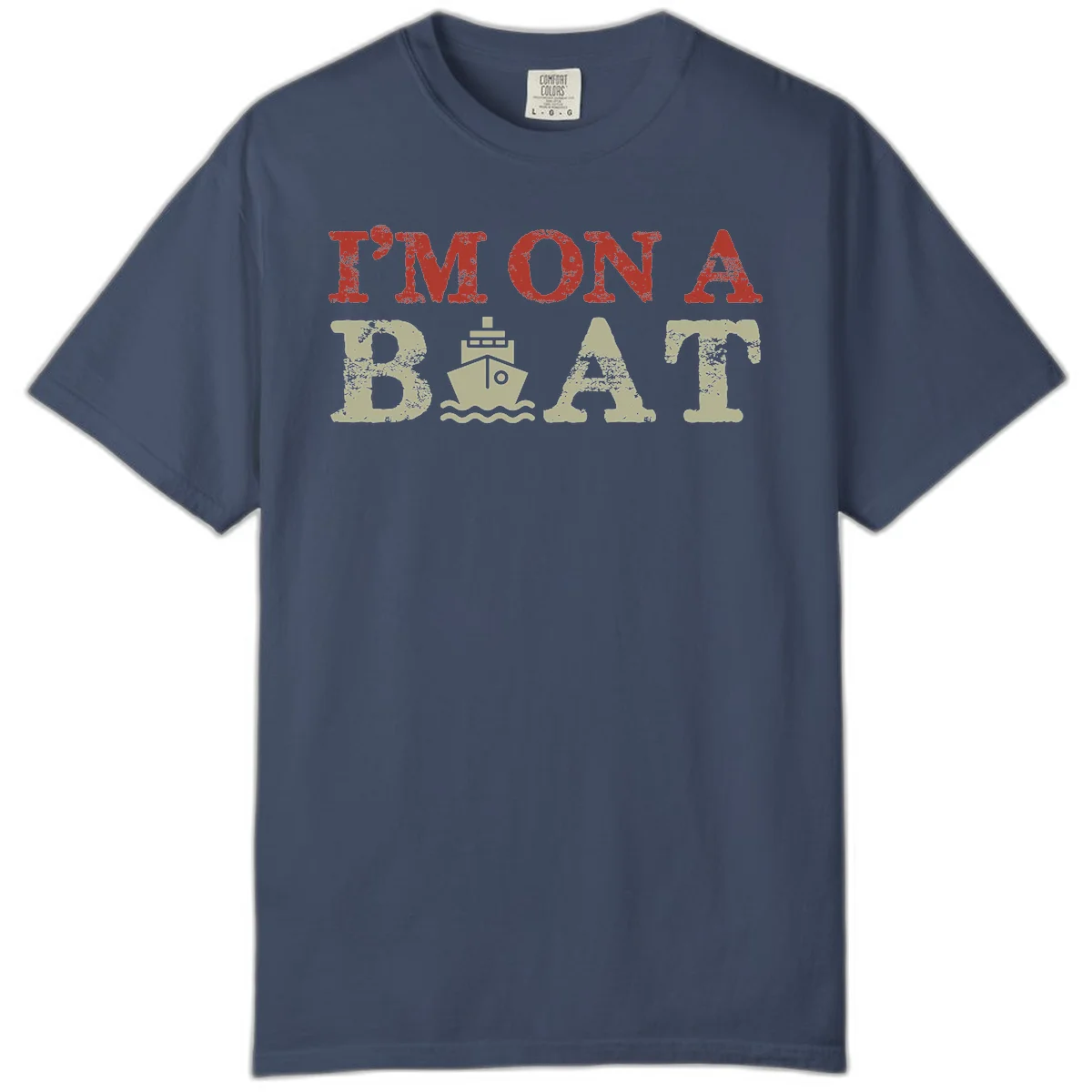 I'm On A Boat Cruise Comfort Color Tee in Midnight