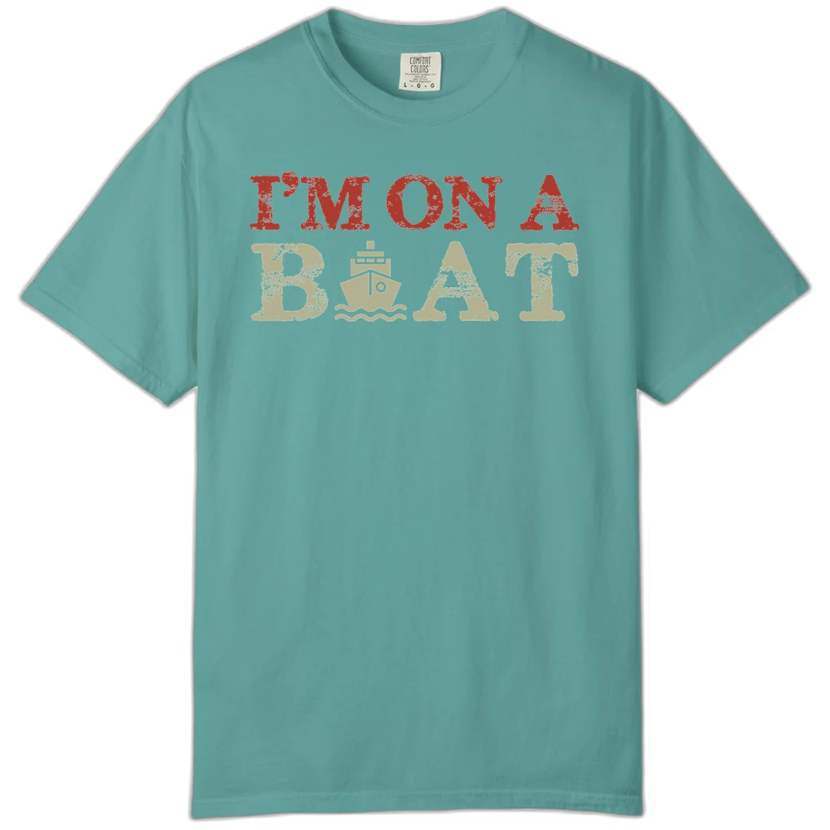 I'm On A Boat Cruise Comfort Color Tee in Seafoam