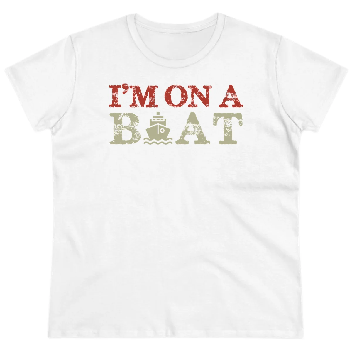 I'm On A Boat Cruise Ladies Tee in White