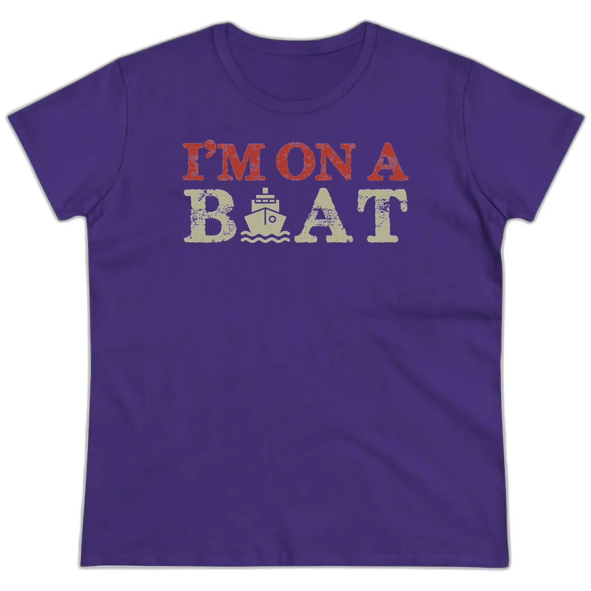 I'm On A Boat Cruise Ladies Tee in Purple
