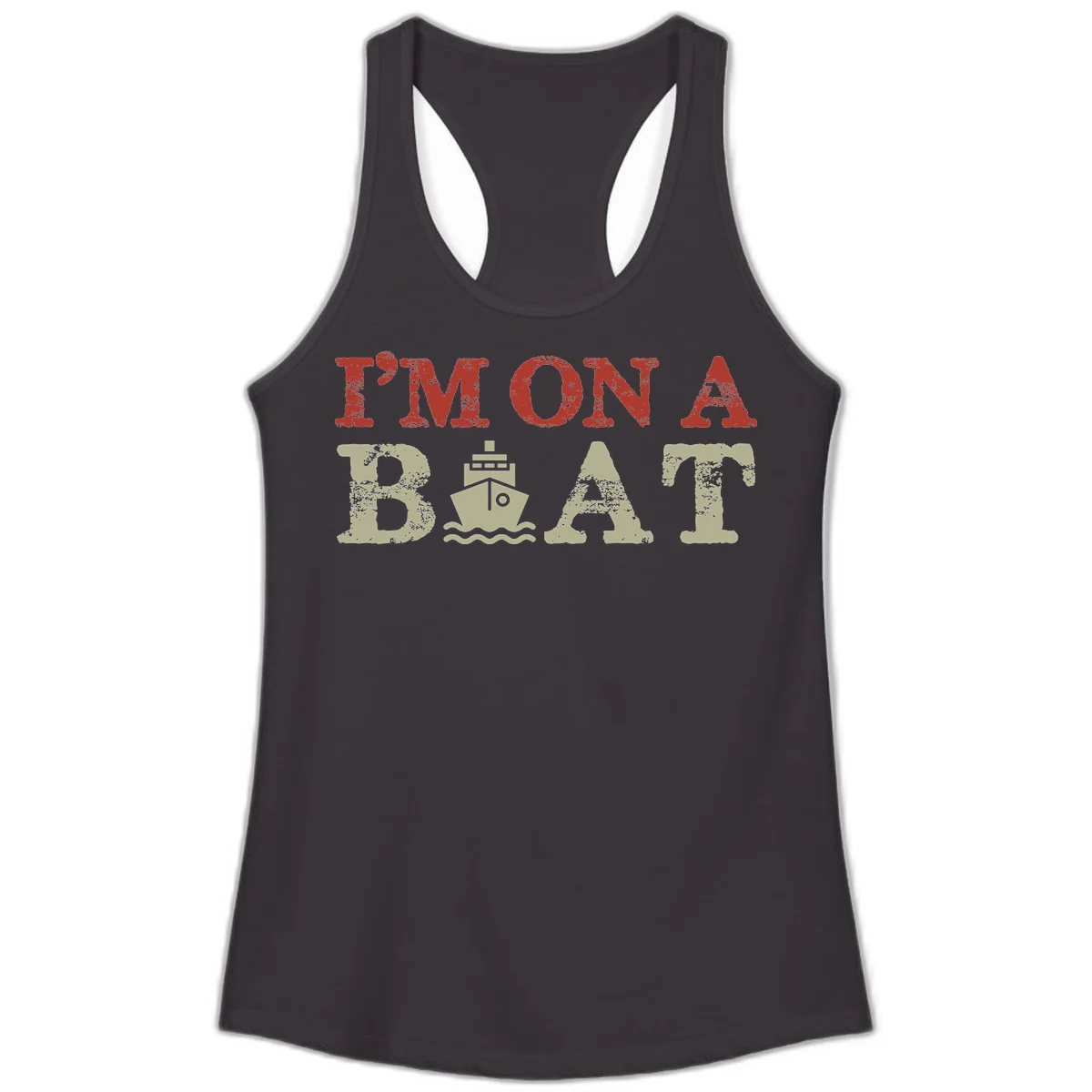 I'm On A Boat Cruise Ladies Tank in Black