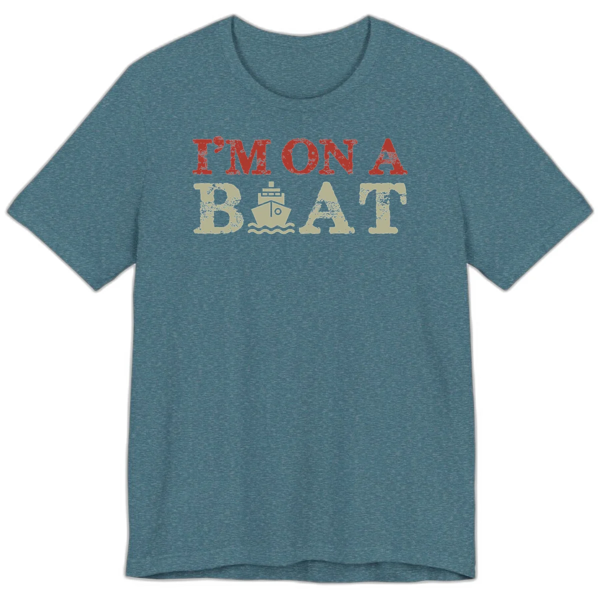 I'm On A Boat Cruise Premium T-Shirt in Heather Deep Teal