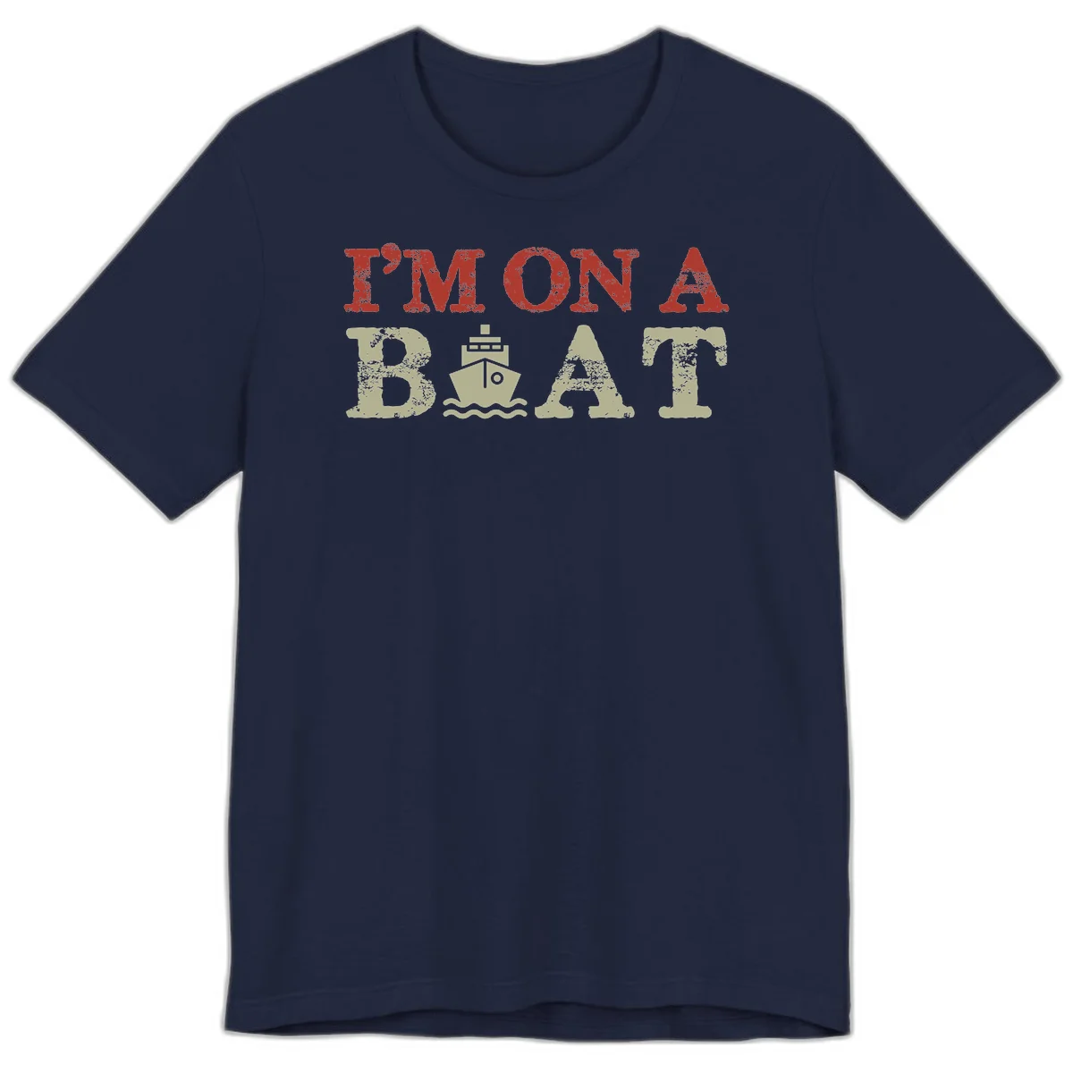 I'm On A Boat Cruise Premium T-Shirt in Navy
