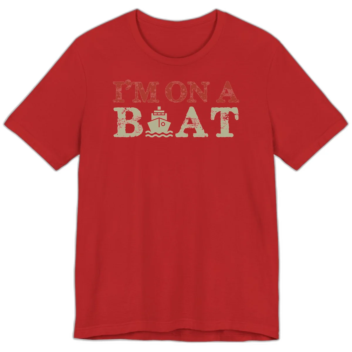 I'm On A Boat Cruise Premium T-Shirt in Red