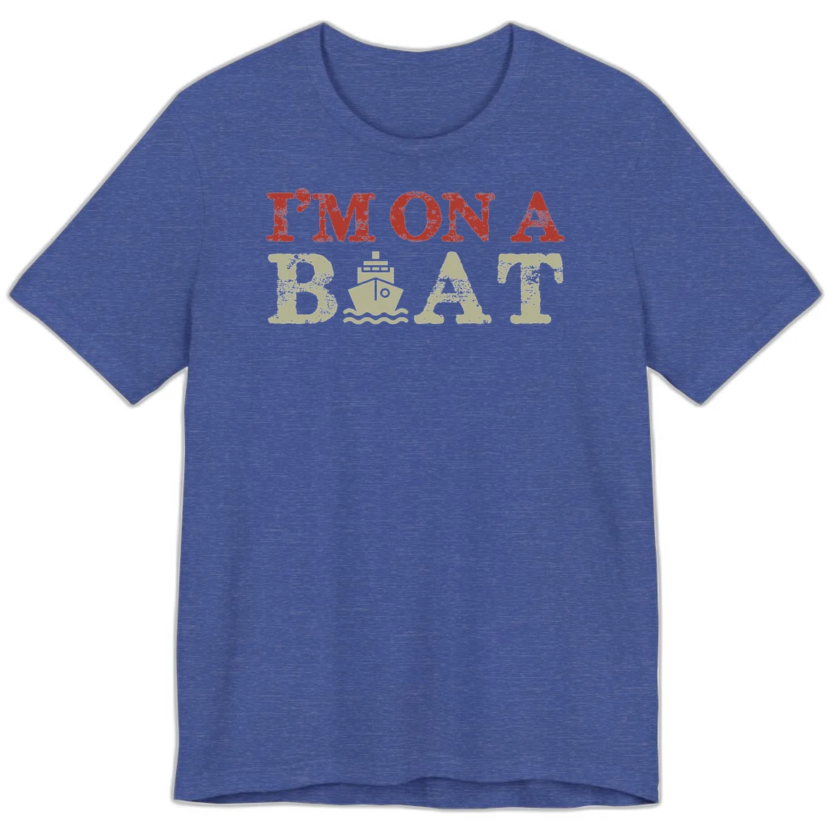 I'm On A Boat Cruise Premium T-Shirt in Heather True Royal