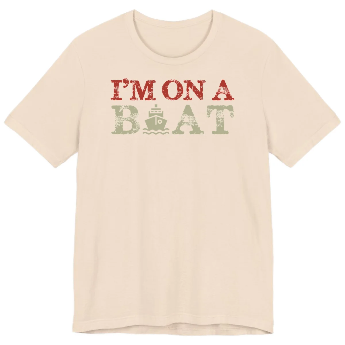 I'm On A Boat Cruise Premium T-Shirt in Soft Cream