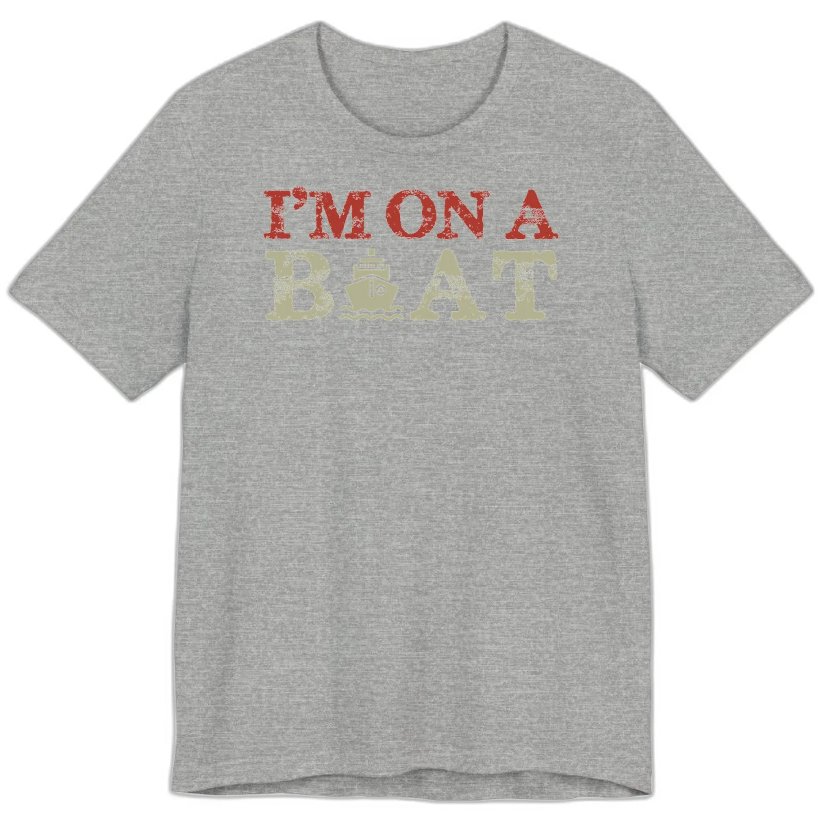 I'm On A Boat Cruise Premium T-Shirt in Athletic Heather