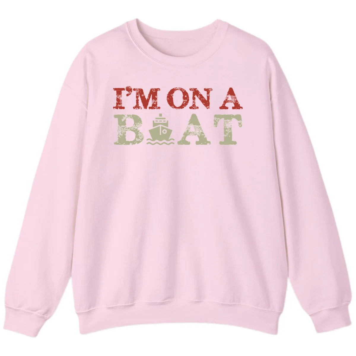 I'm On A Boat Cruise Sweatshirt in Light Pink