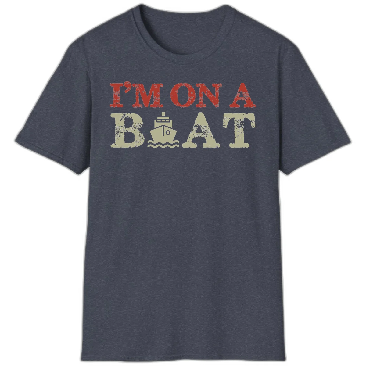 I'm On A Boat Cruise T-Shirt in Heather Navy