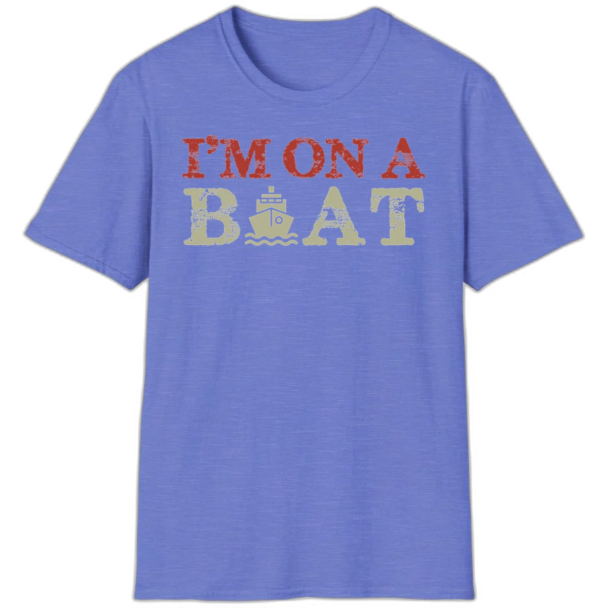 I'm On A Boat Cruise T-Shirt in Heather Royal