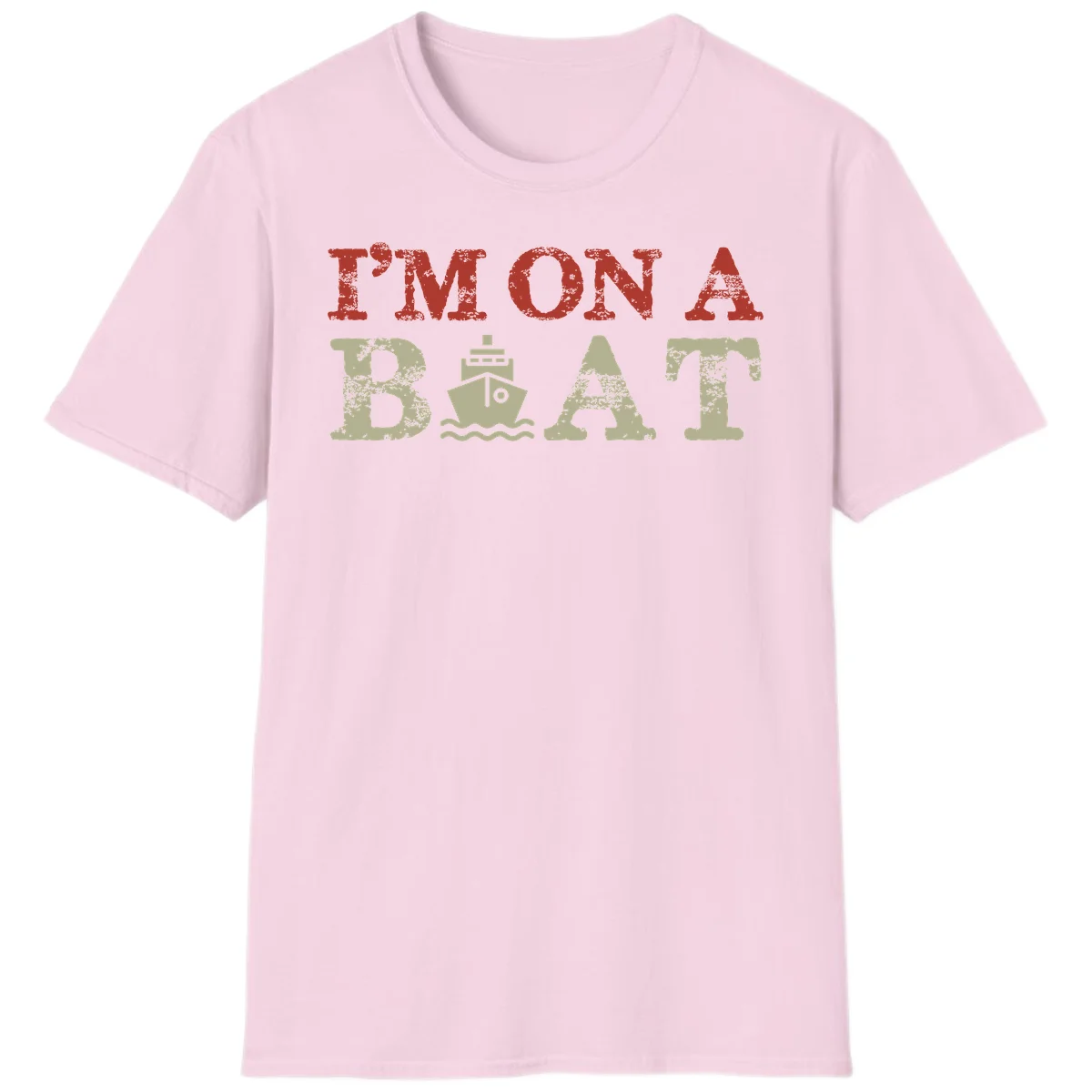 I'm On A Boat Cruise T-Shirt in Light Pink