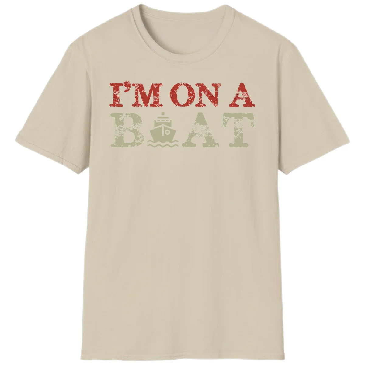 I'm On A Boat Cruise T-Shirt in Sand