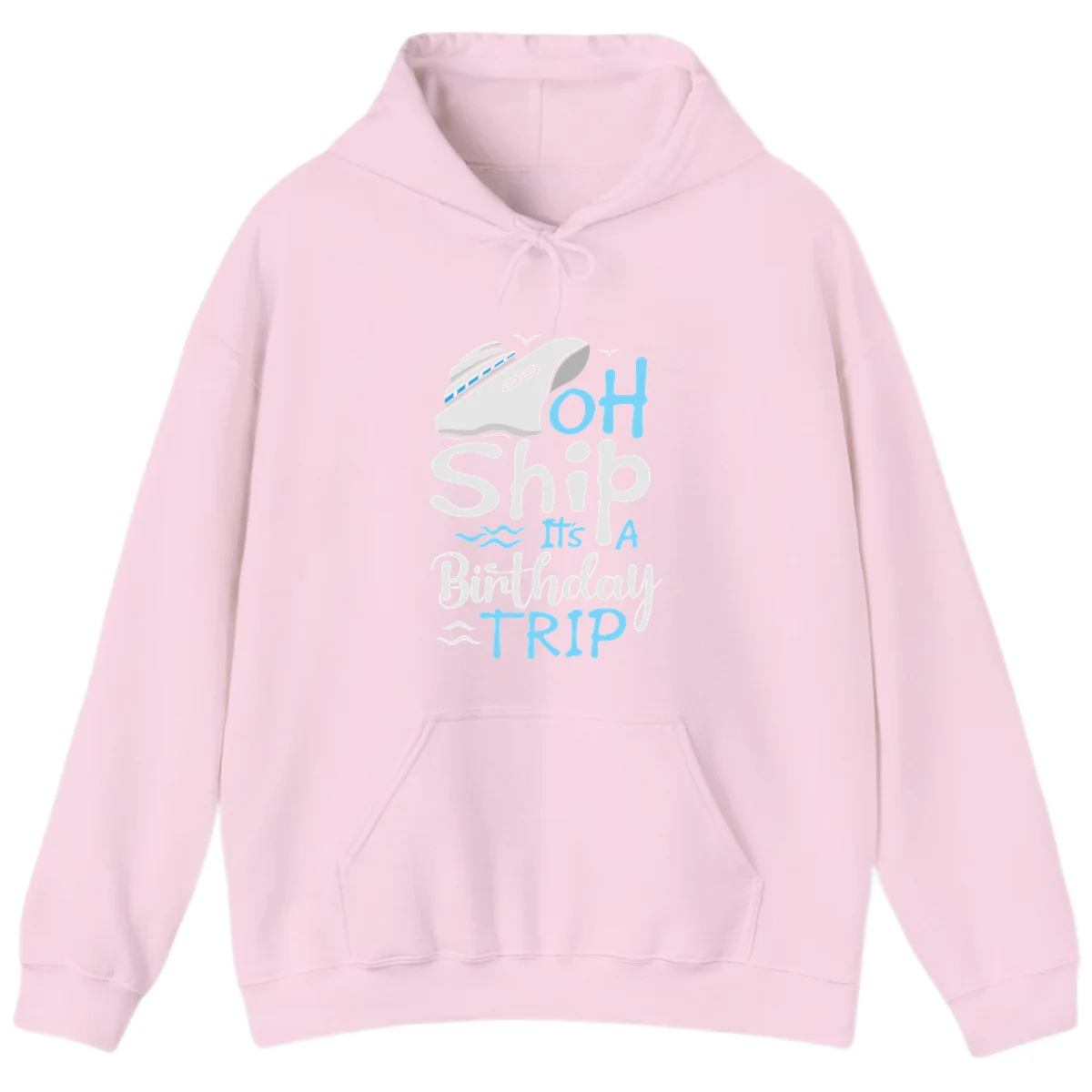 Oh Ship It's A Birthday Trip Hoodie in Light Pink