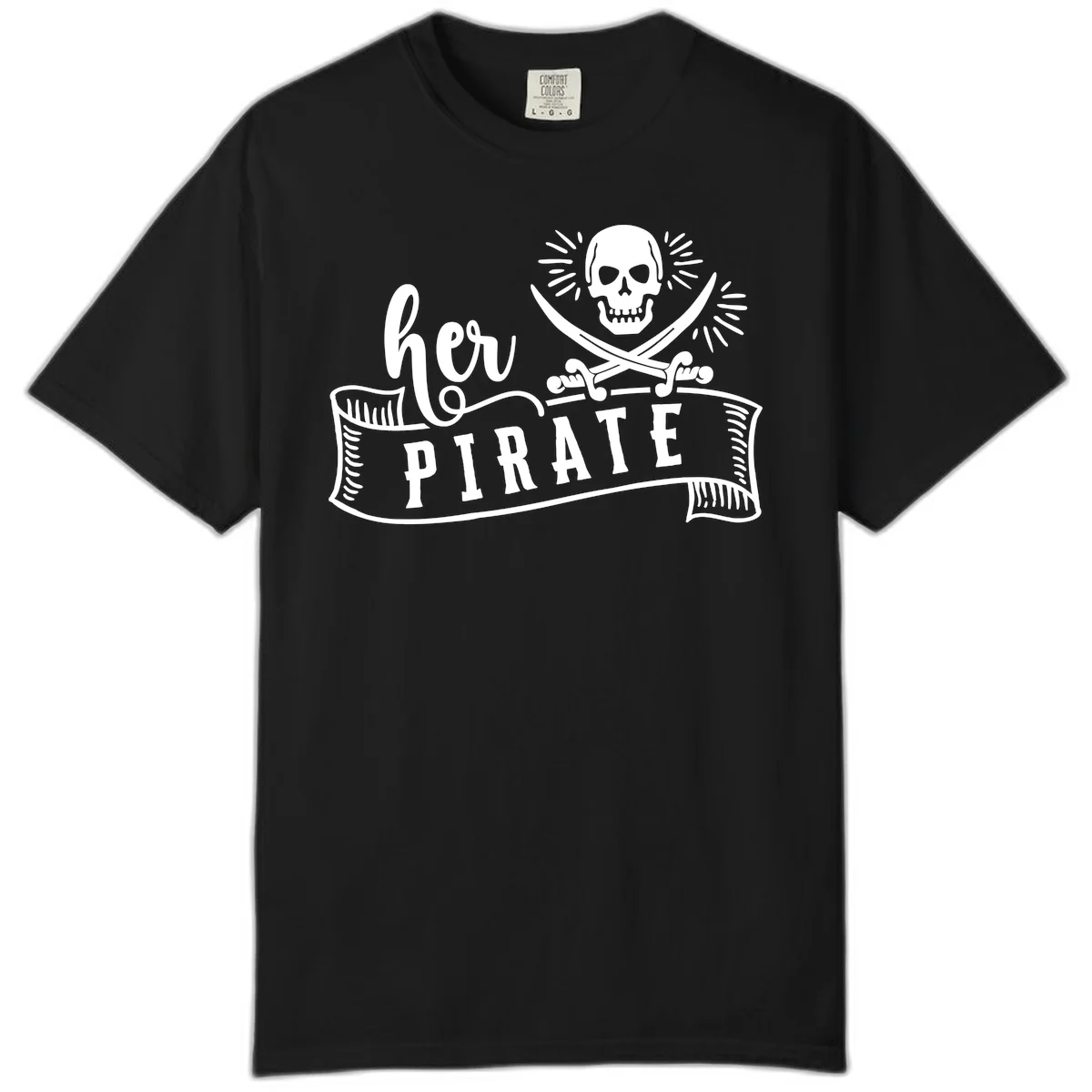 Ahoy Pirate Skull & Crossbones Comfort Color in Black