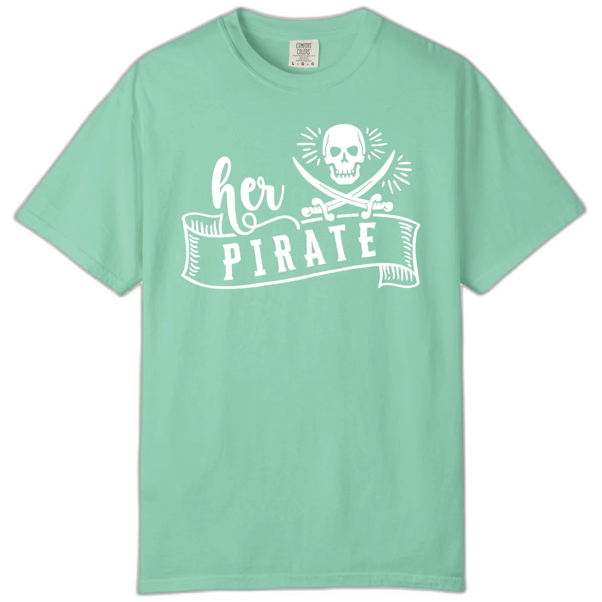 Ahoy Pirate Skull & Crossbones Comfort Color in Island Reef