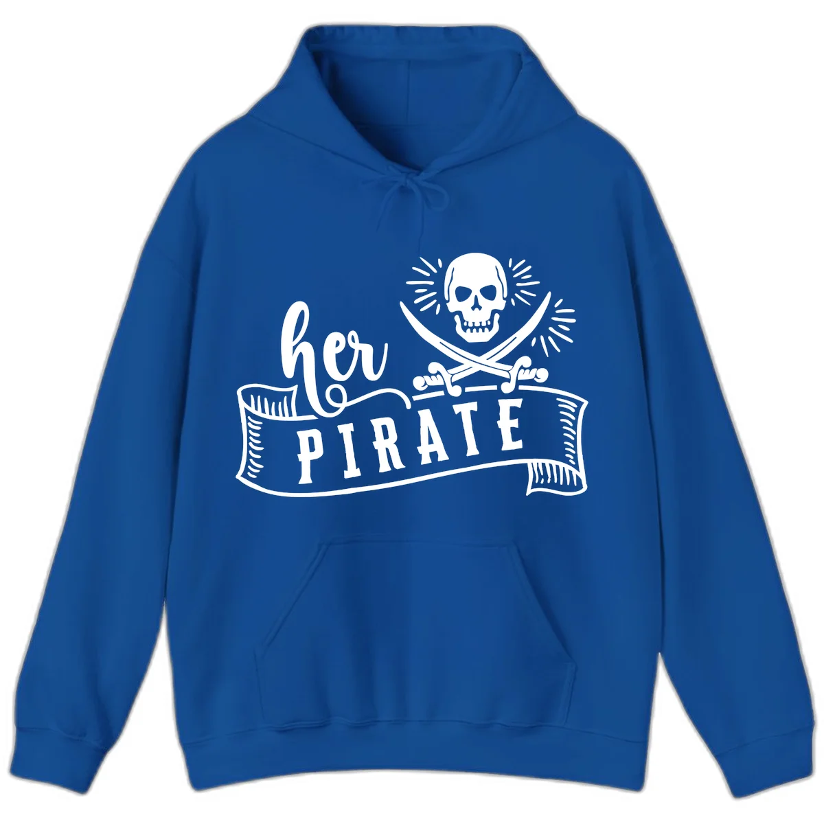 Ahoy Pirate Skull & Crossbones Hoodie in Royal