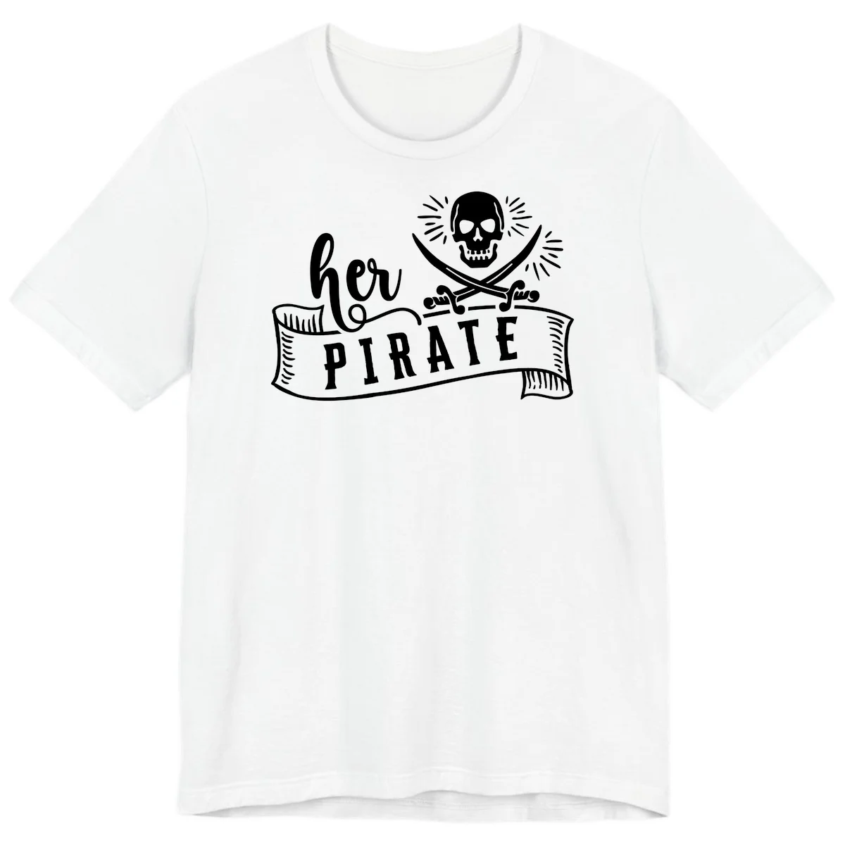 Ahoy Pirate Skull & Crossbones Premium T-Shirt in White