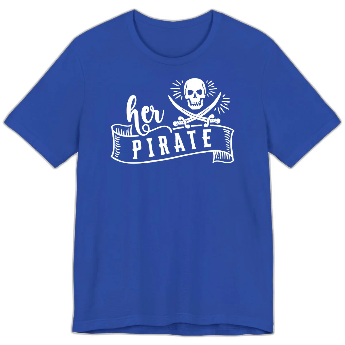 Ahoy Pirate Skull & Crossbones Premium T-Shirt in True Royal