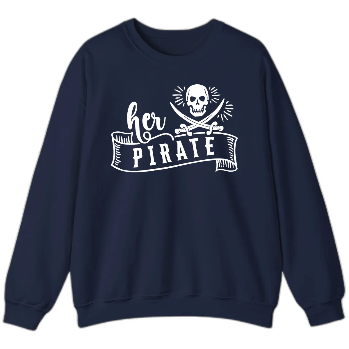 Ahoy Pirate Skull & Crossbones Sweatshirt in Navy