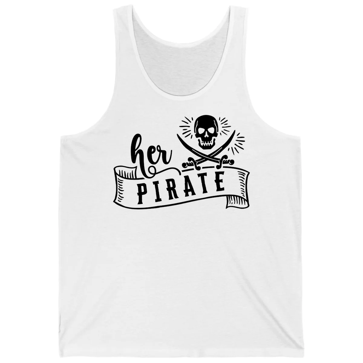 Ahoy Pirate Skull & Crossbones Tank in White