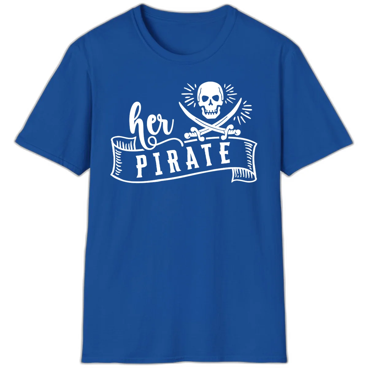 Ahoy Pirate Skull & Crossbones T-Shirt in Royal