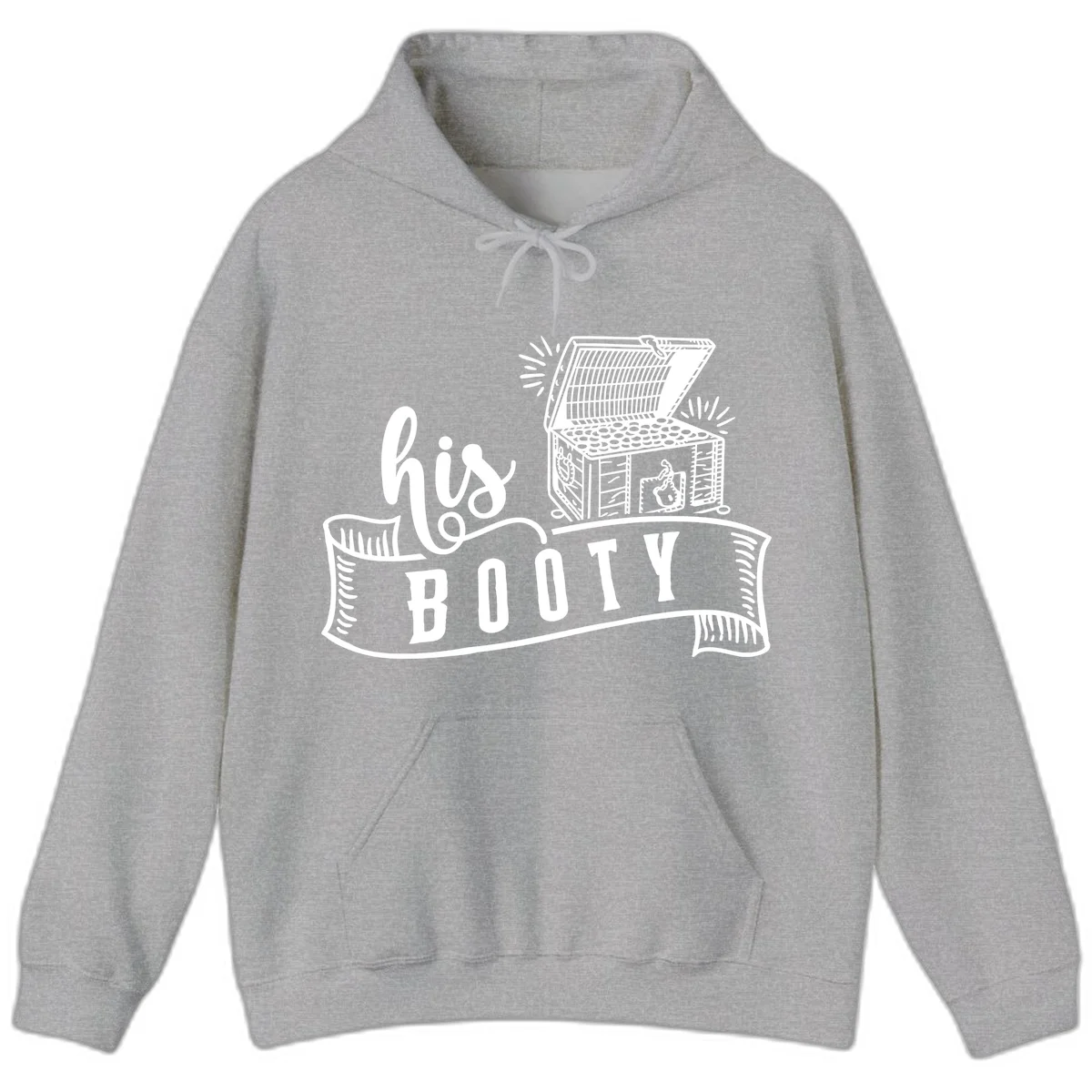 His and Hers Booty Cruise Hoodie in Sport Grey