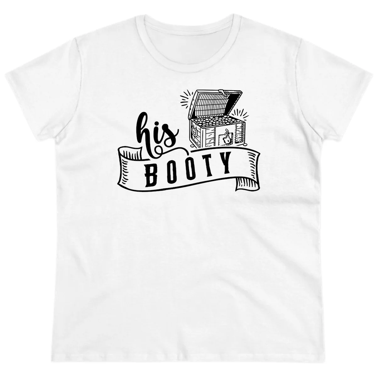 His and Hers Booty Cruise Ladies Tee in White