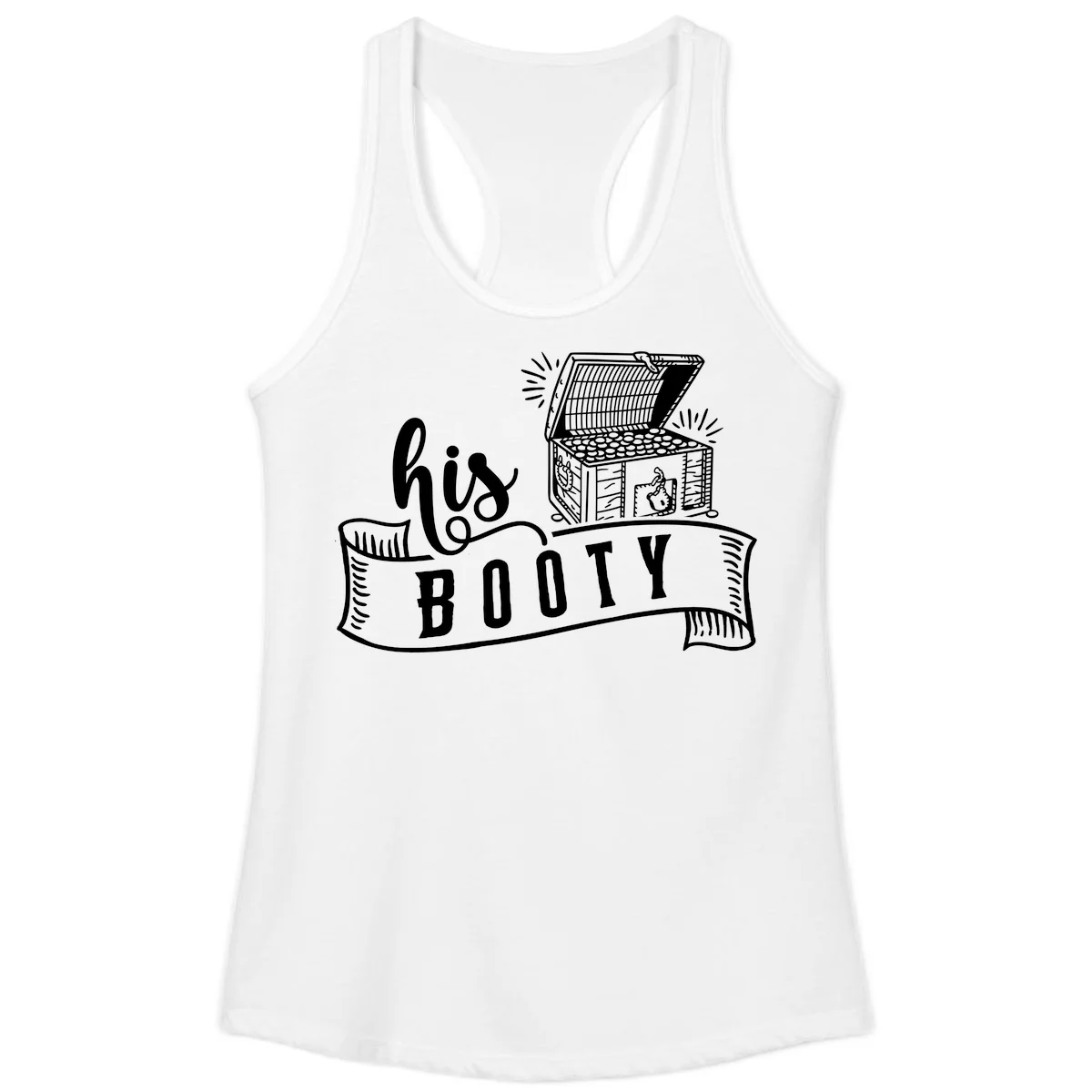 His and Hers Booty Cruise Ladies Tank in White