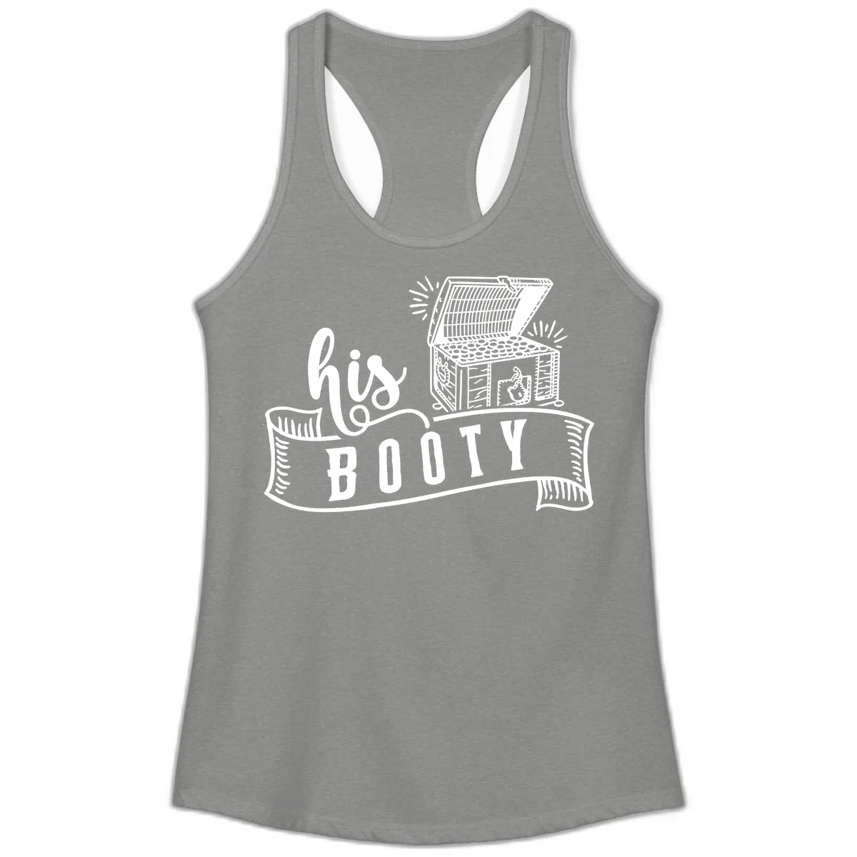 His and Hers Booty Cruise Ladies Tank in Heather Grey