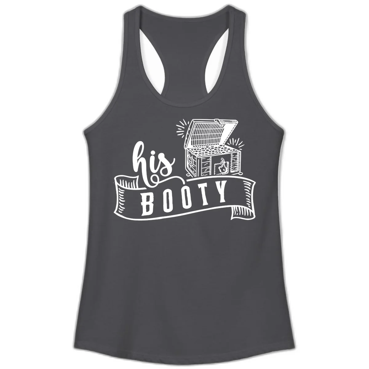 His and Hers Booty Cruise Ladies Tank in Solid Dark Gray