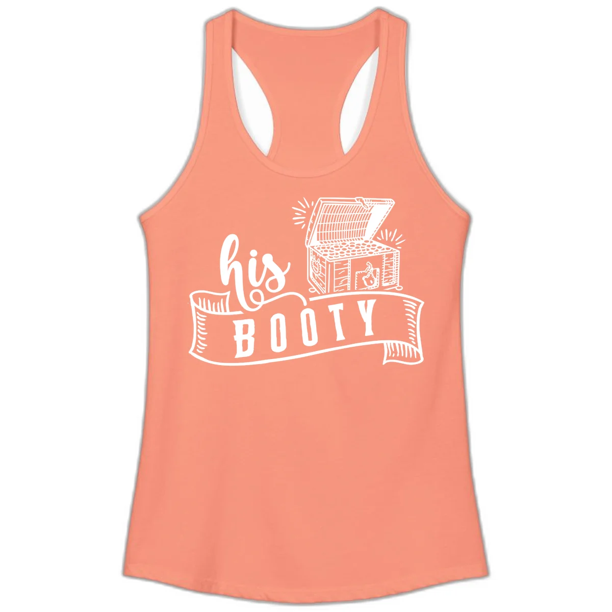 His and Hers Booty Cruise Ladies Tank in Solid Light Orange