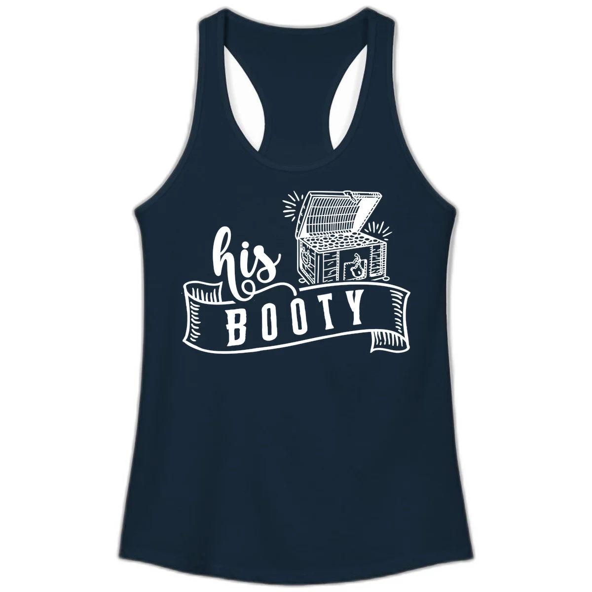 His and Hers Booty Cruise Ladies Tank in Solid Midnight Navy