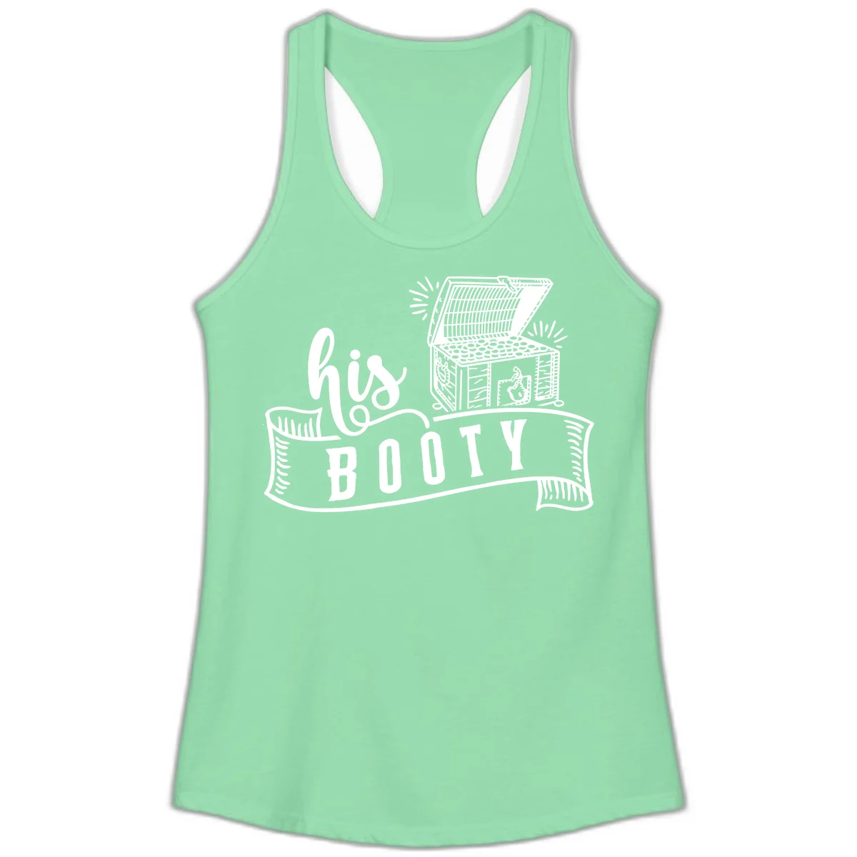 His and Hers Booty Cruise Ladies Tank in Solid Mint