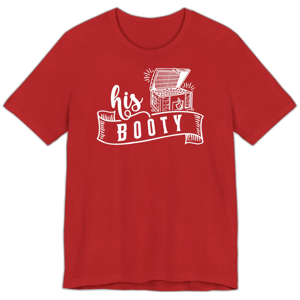 His and Hers Booty Cruise Premium T-Shirt in Red
