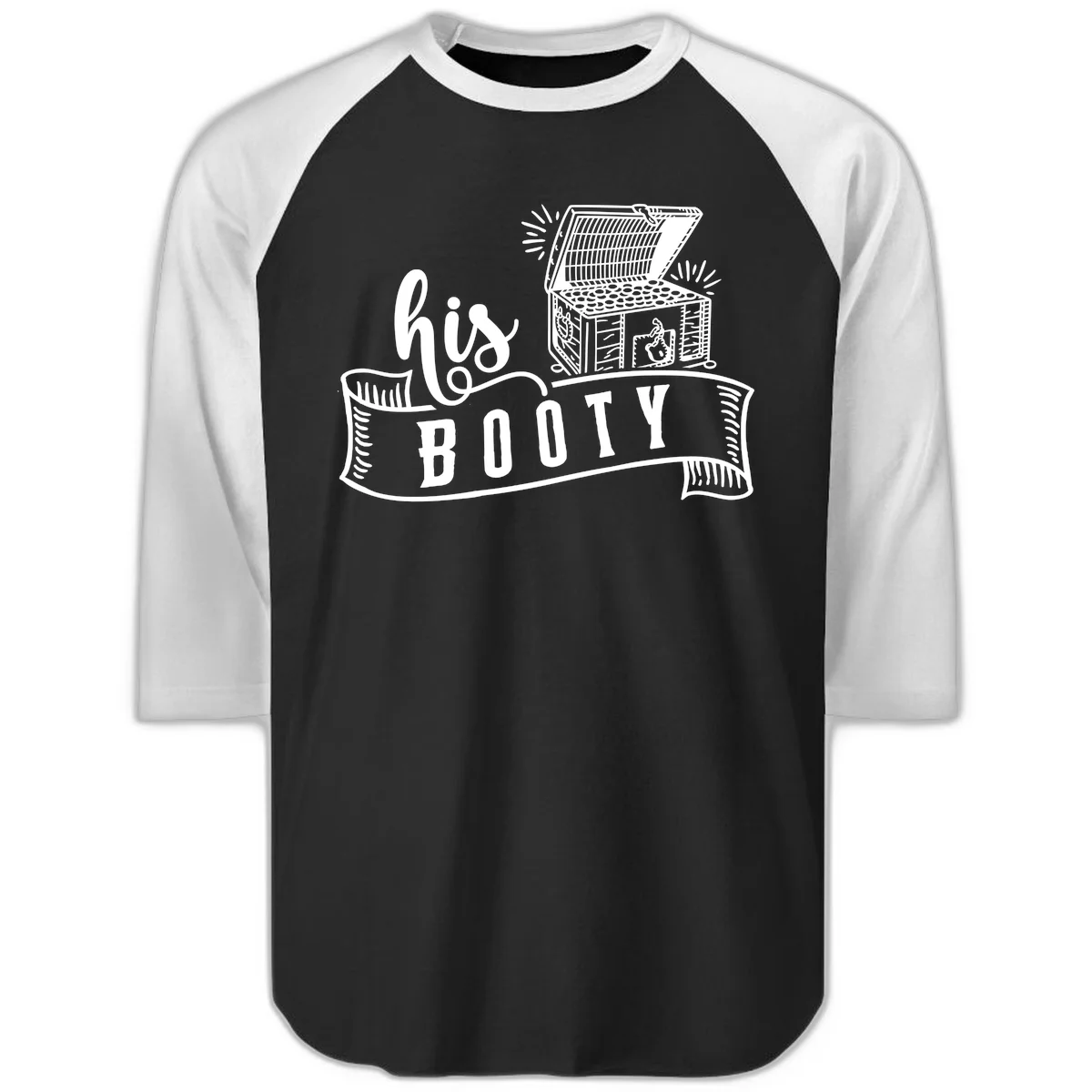 His and Hers Booty Cruise Raglan 3/4 in Black White