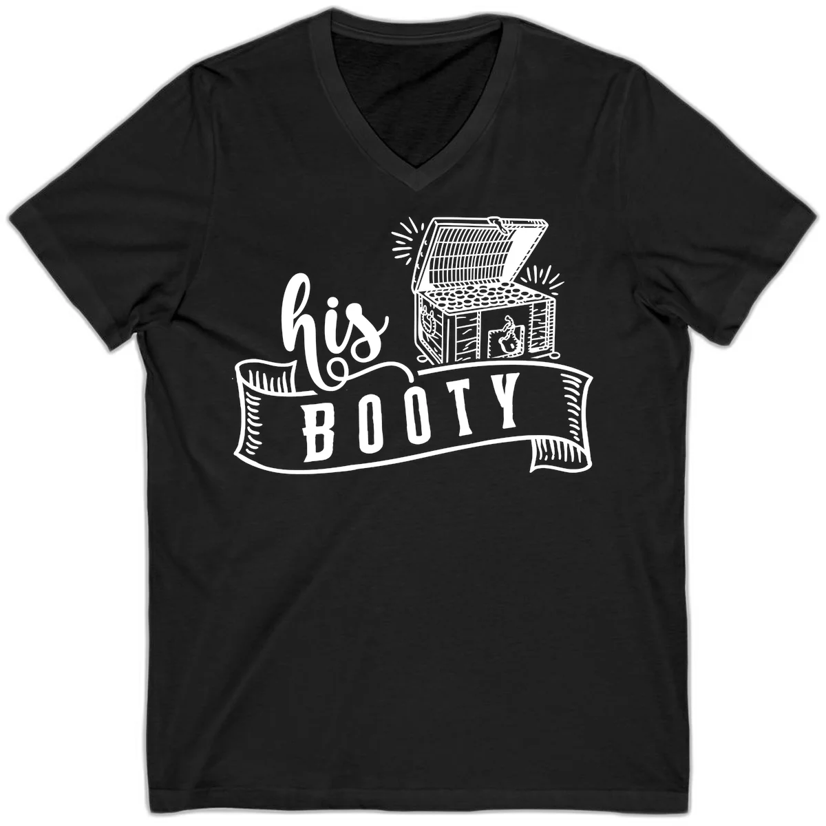 His and Hers Booty Cruise V-Neck in Black
