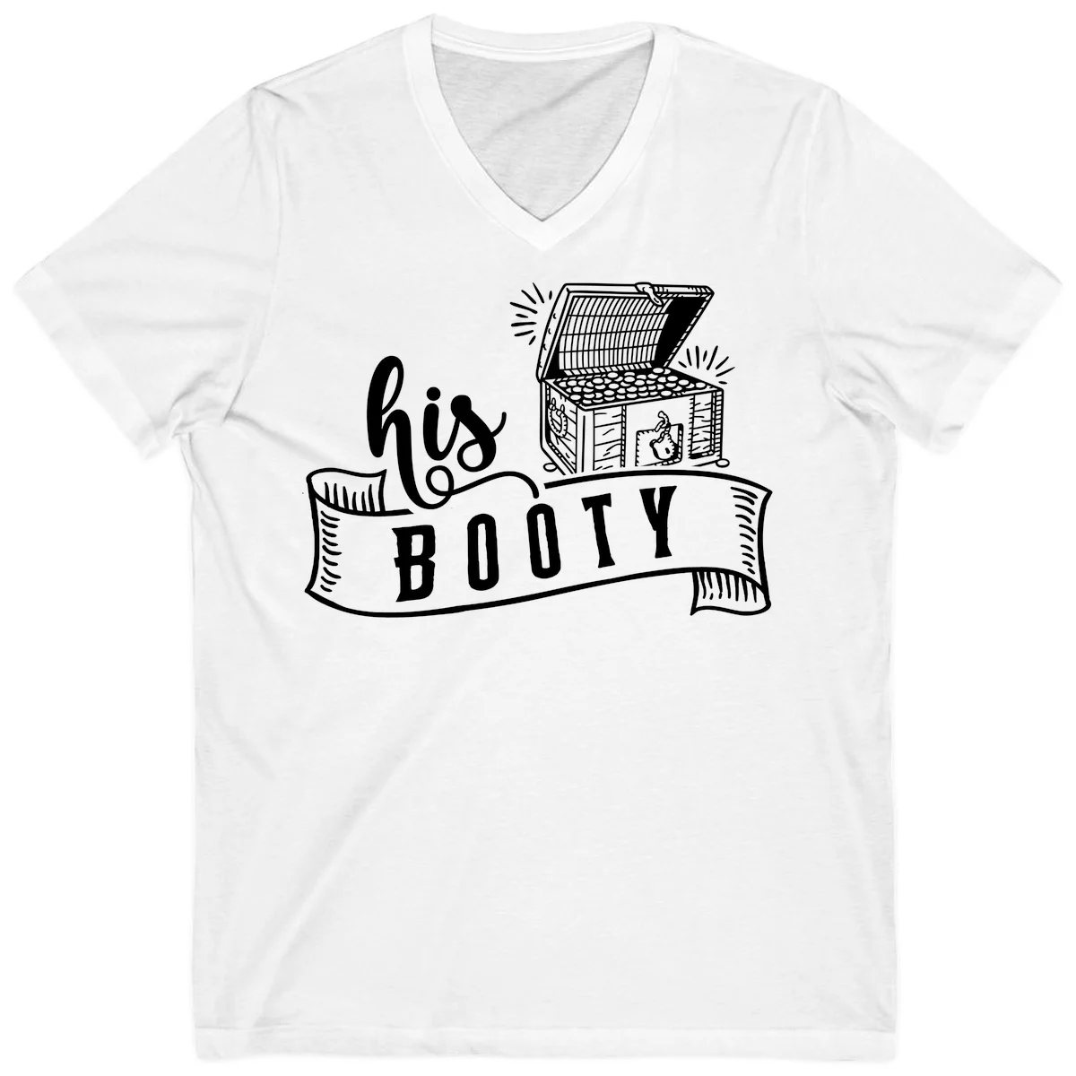 His and Hers Booty Cruise V-Neck in White