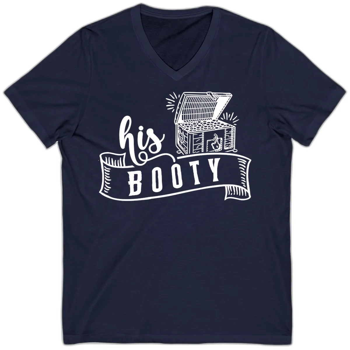His and Hers Booty Cruise V-Neck in Navy