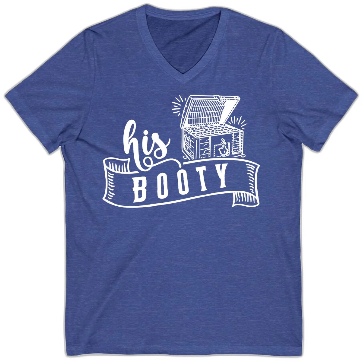 His and Hers Booty Cruise V-Neck in Heather True Royal