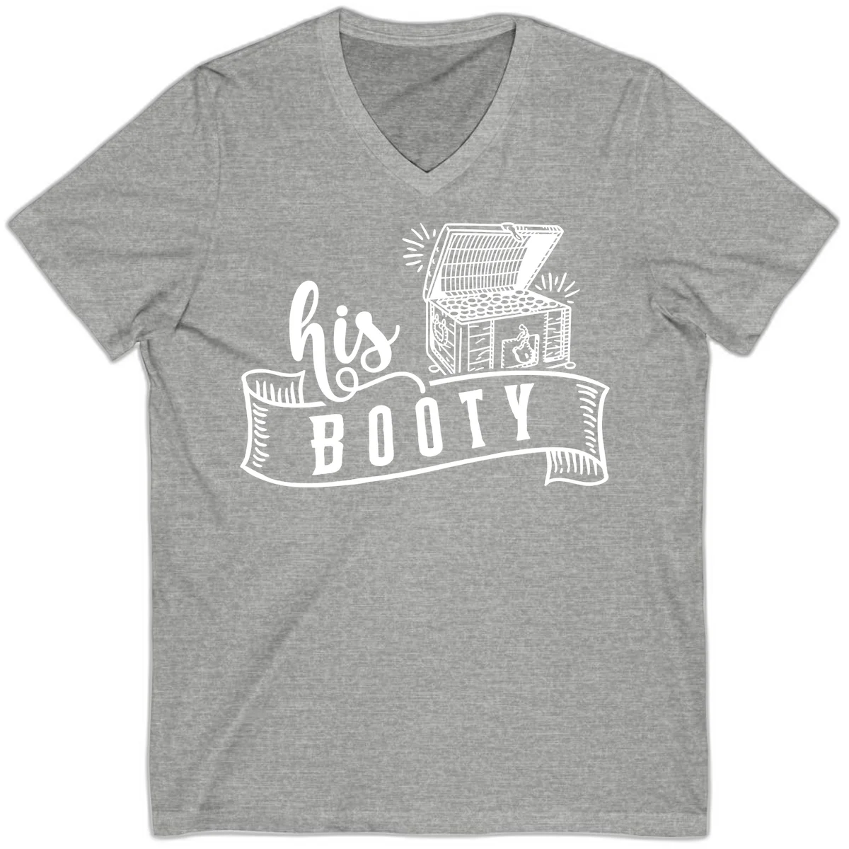 His and Hers Booty Cruise V-Neck in Athletic Heather