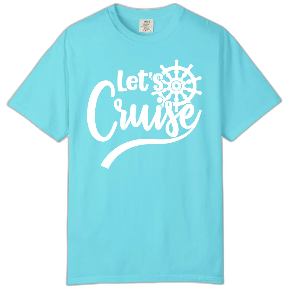Let's So Swig Comfort Color Cruise Pun Tee in Lagoon Blue