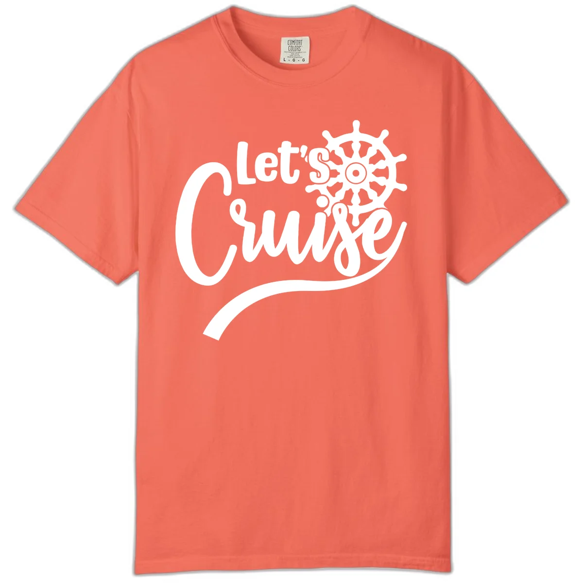 Let's So Swig Comfort Color Cruise Pun Tee in Bright Salmon