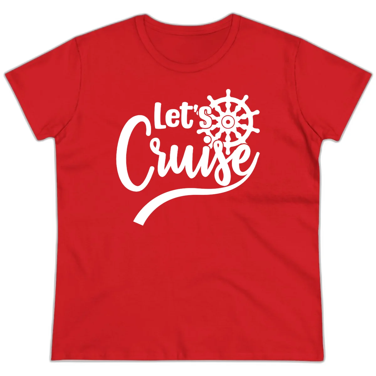 Let's So Swig Funny Nautical Ladies Cruise Tee in Red