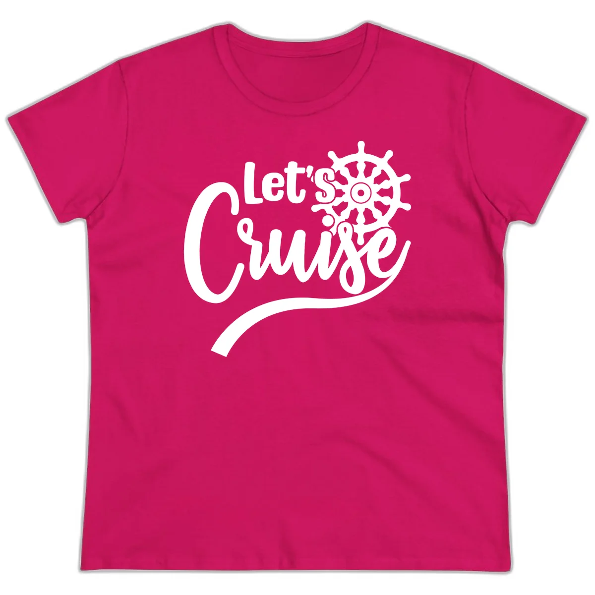 Let's So Swig Funny Nautical Ladies Cruise Tee in Heliconia