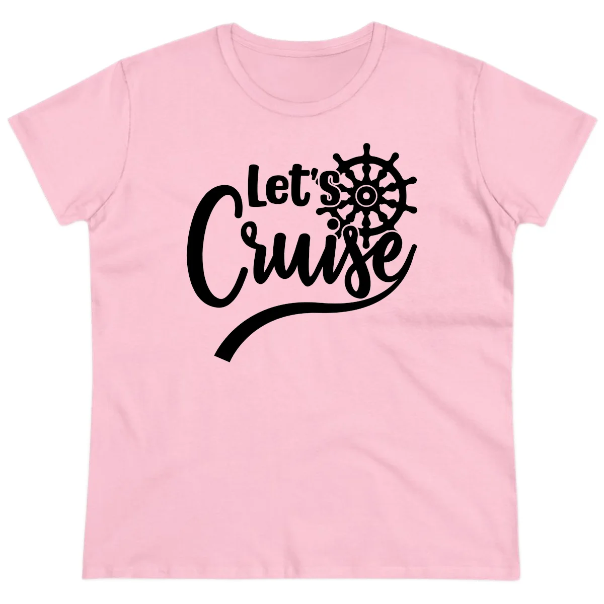 Let's So Swig Funny Nautical Ladies Cruise Tee in Light Pink